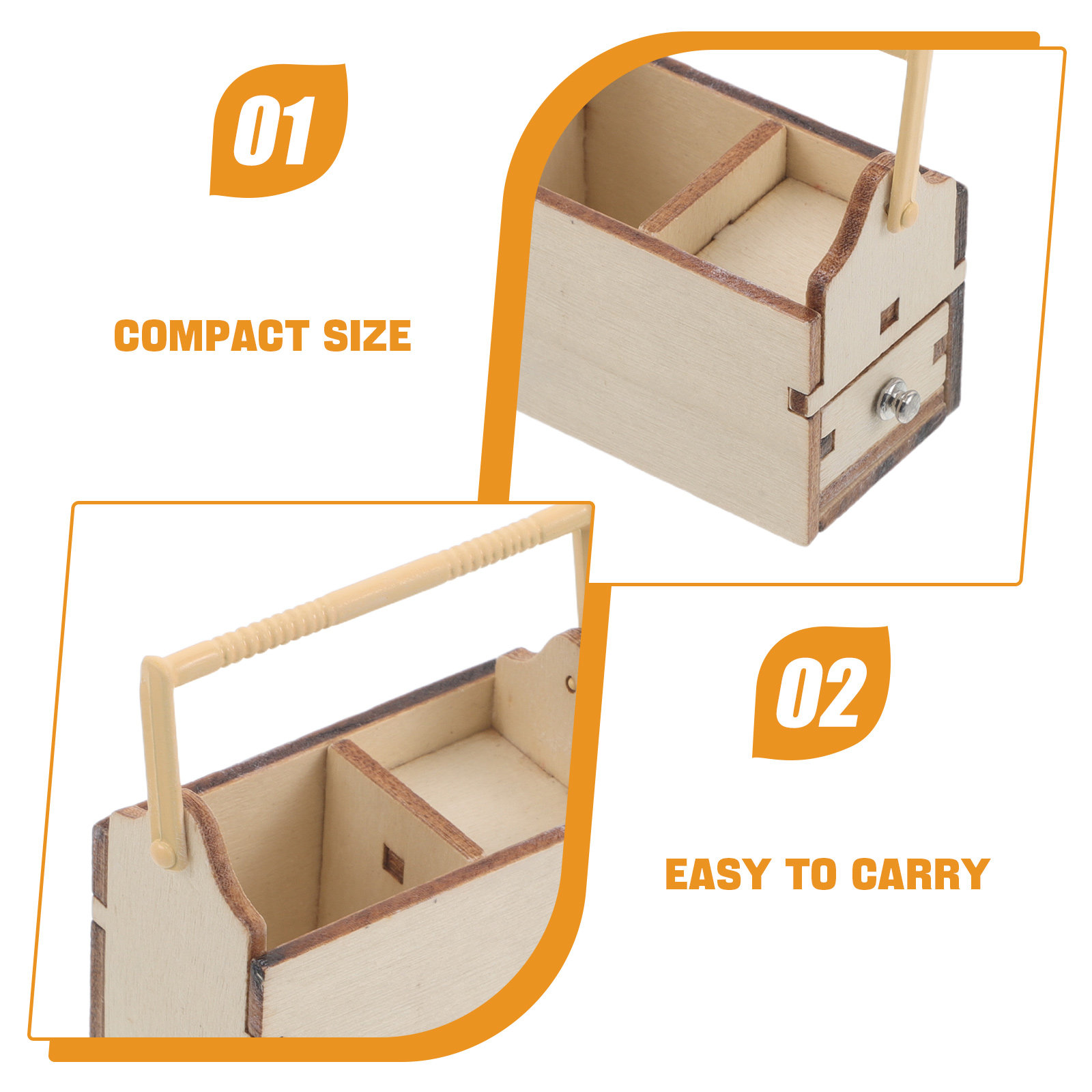 3Pcs Wooden Mini Toolbox 1:12  – Workshop Tools Toy recenzja i cena